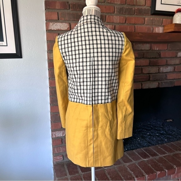 NWT Anthropologie Cartonnier Yellow Plaidblock Peacoat Jacket Mustard Yellow 0 - Picture 9 of 11